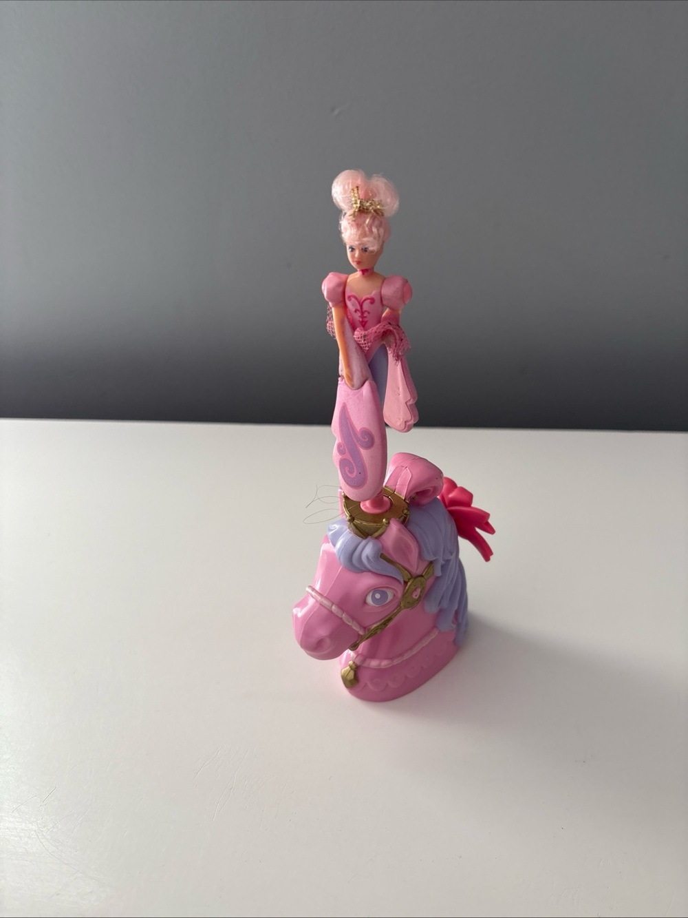 Sky Dancer 1990 Pink Princess Doll with Pink & Purple Unicorn Head Accessory